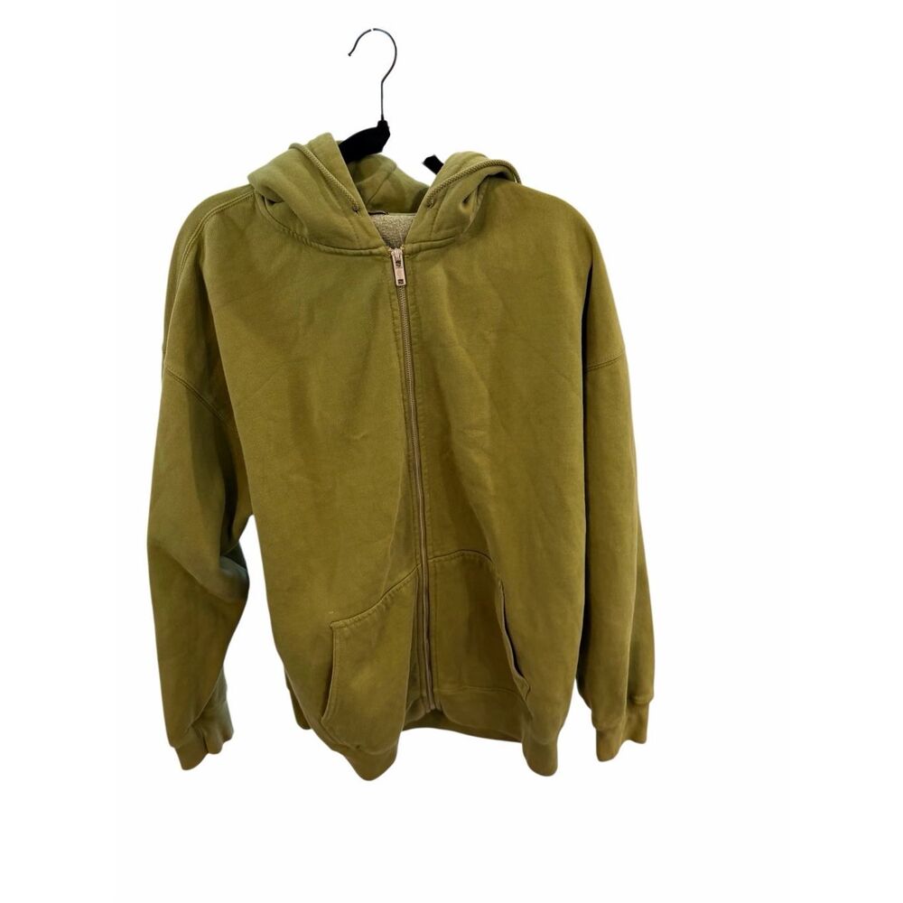 Brandy Melville Women’s Size Small Green Full Zip Jacket Hooded Lounge